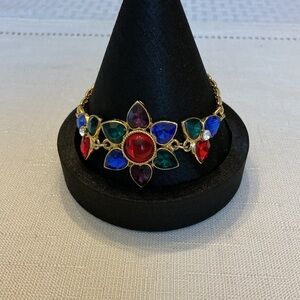 Red Multi Colored Gold Tone Bracelet